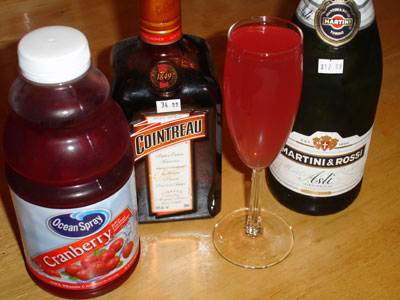 Poinsettia Champagne Cocktail